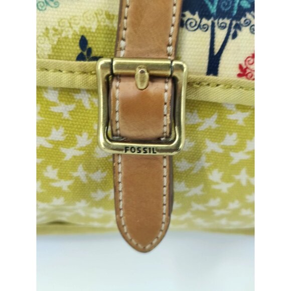 Fossil Tree Print Women's Adjustable Shoulder Crossbody Bag PVC Coated Textured - Picture 3 of 9